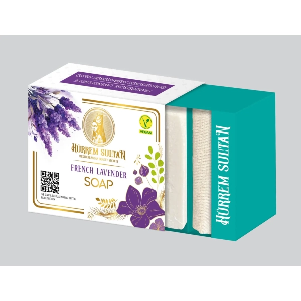 Hürrem Sultan zestaw 3 mydeł z rękawicą 3x125g